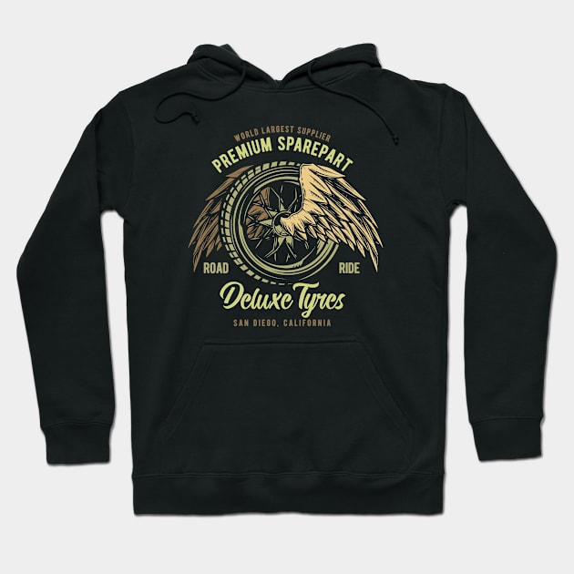 Premium Spareparts Deluxe Tyres Hoodie by JabsCreative